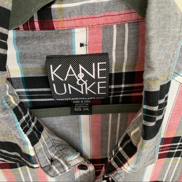 Kane & Unke 2XL plaid button up long sleeve top! - Picture 3 of 7